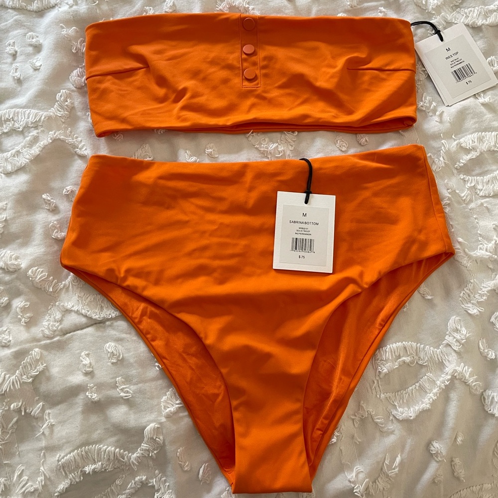 Onia orange high waisted bikini NWT